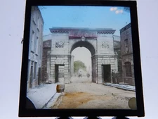 Londonderry Gateway in walls Antique Glass Slide Magic lantern Slide 