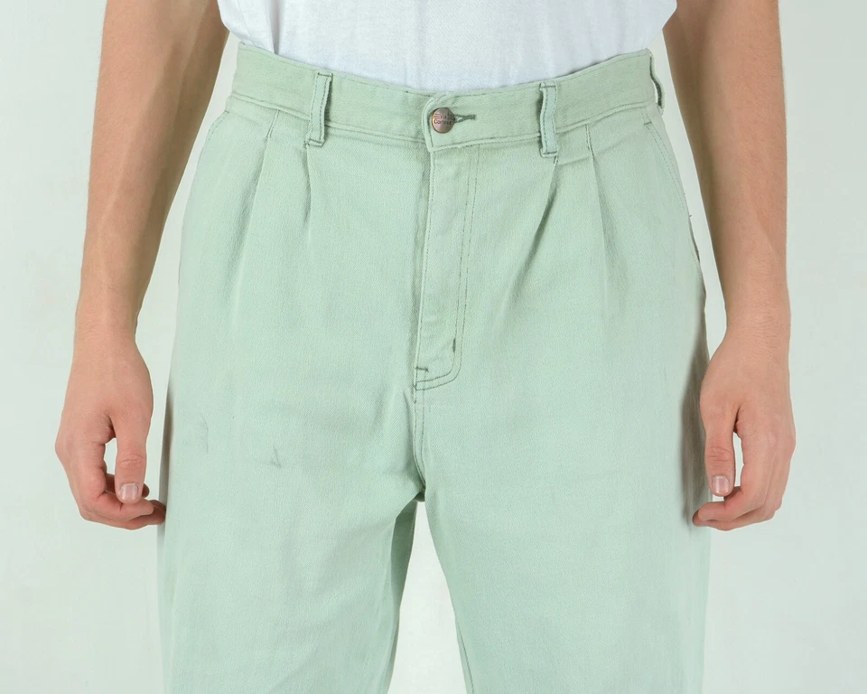 Via Cortesa Hommes W38 L32 Pantalon Dénim Droit Détendu Mint Vintage - Photo 2/4