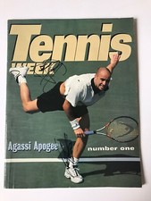 ANDRE AGASSI STEFFI GRAF AUTHENTIC SIGNED AUTOGRAPHED TENNIS WEEK 1999 MAGAZINE