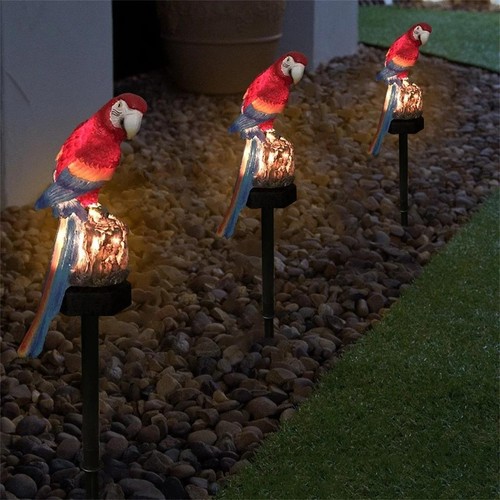 Statue Garden Parrot Resin Solar Medium Modern Novelty Multicolor Weatherproof - Picture 7 of 26