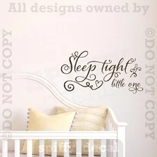 Sleep Tight Little One Baby Child Nursery Removable Wall Decal Sticker Quote