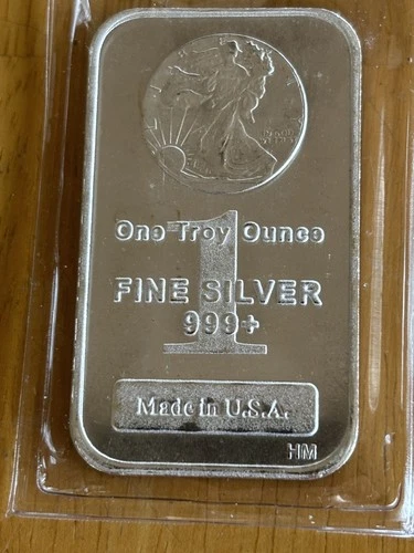 1 oz. Highland Mint Silver Bar Walking Liberty Design .999+ Fine Silver