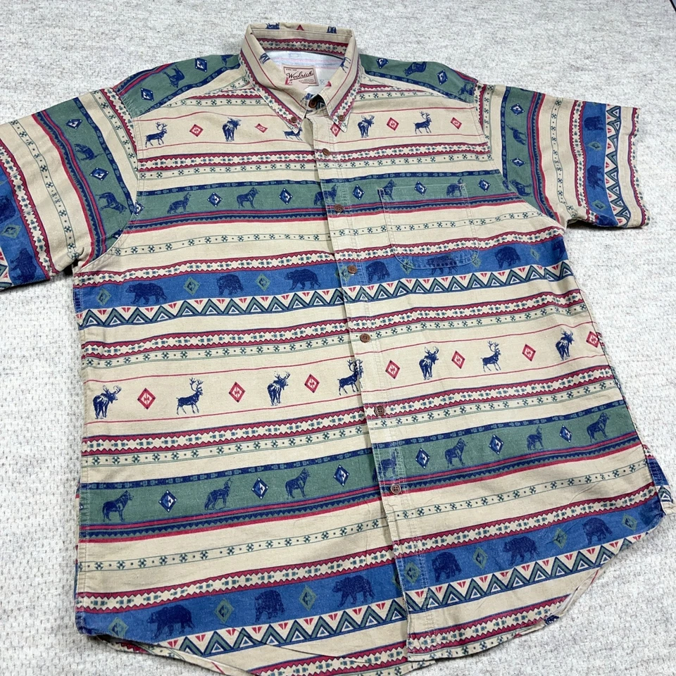 Vintage Woolrich Shirt Men XXL 2XL Brown Button Up Aztec Southwestern Navajo - Image 4 of 4