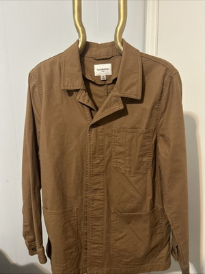 #ad Goodfellow amp; Co Men’s Woven Chore Jacket Tan Color Button Down Size M $21.99