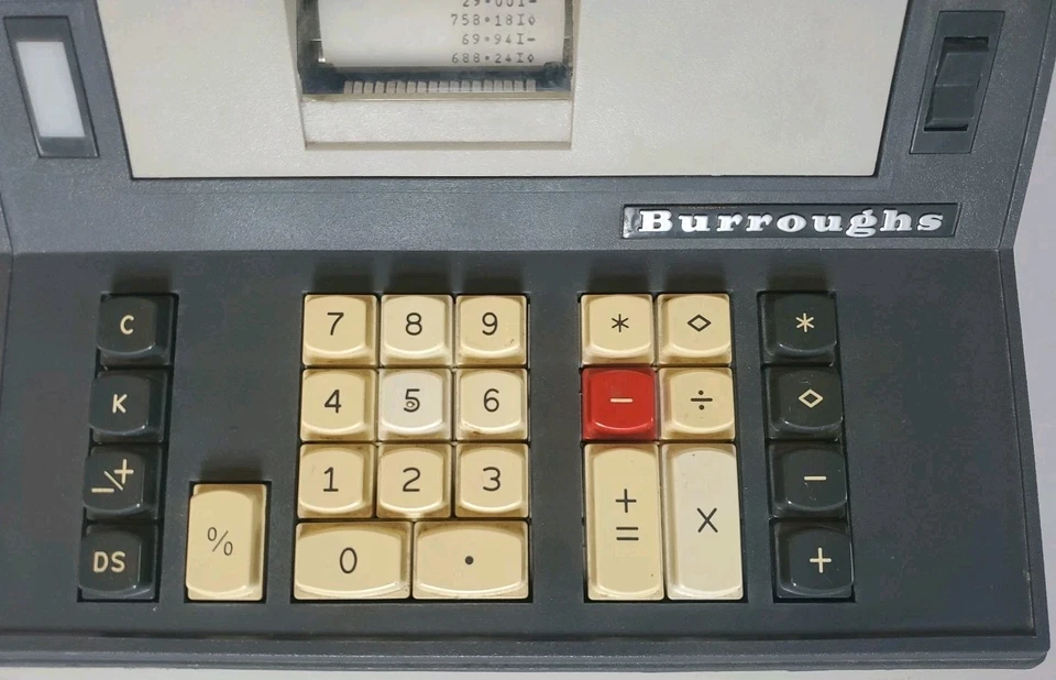 Burroughs Vintage Financial Calculator C2316 Electronic Tested Works - Image 3 of 4