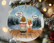 Personalized Dog Memorial Gift, I Miss You Dog Memorial Ornament, Pet Ornament