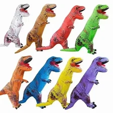 Inflatable Dinosaur Costume Child Adult T-Rex Halloween Kid Jurassic Blow Up