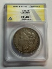1893-P Morgan Silver Dollar $1 ANACS XF40 Details Cleaned Key Date