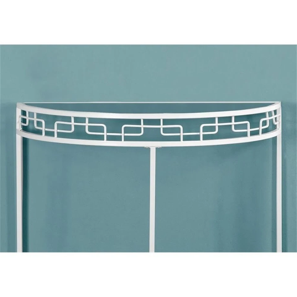 I Metal Hall Console Accent Table, 36", White - Image 3 of 4