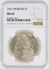 1921  Morgan Dollar NGC MS64 Philadelphia Minted Silver Dollar No Reserve
