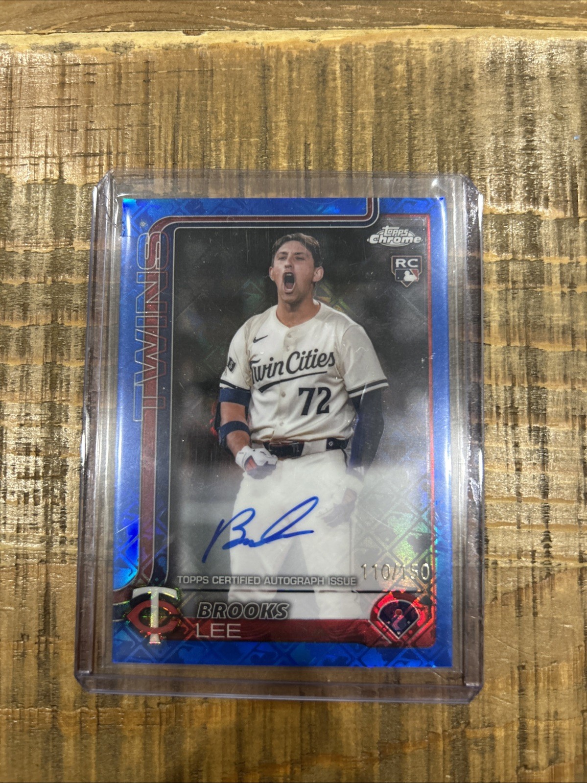 2025 Topps Chrome Brooks Lee Blue Logofractor /150 RA-BL Rookie RC Auto