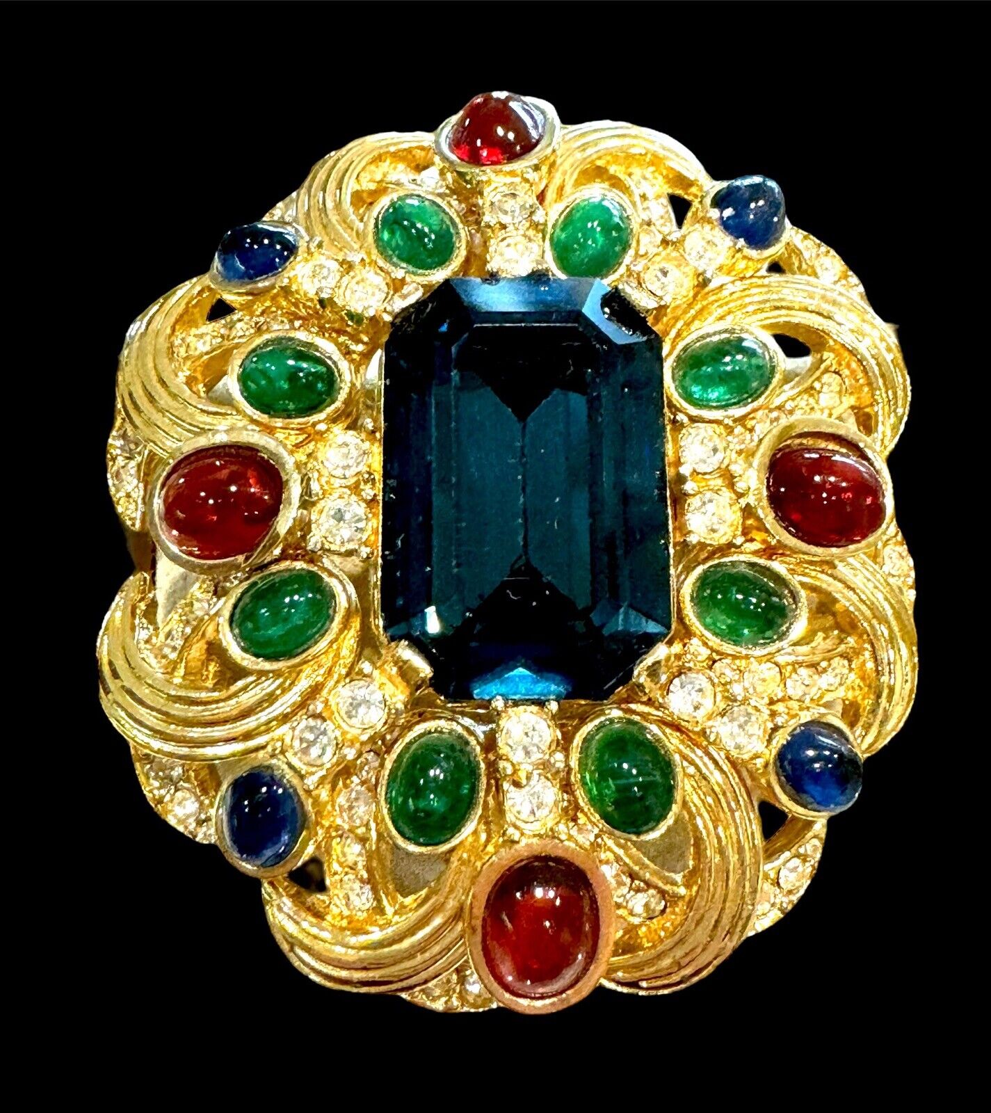 STUNNING CINER JEWELS OF INDIA GOLD PLATED MULTIC… - image 1