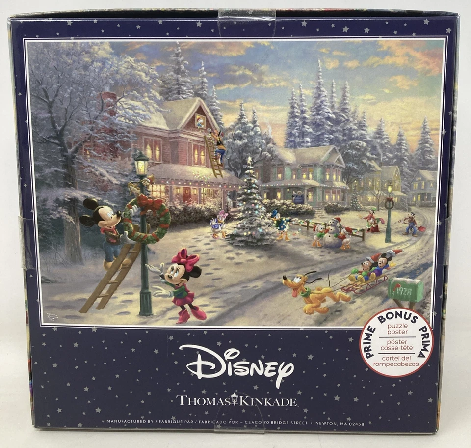 Lote de 3 quebra-cabeças Disney Thomas Kinkade Pato Donald, Dumbo, Mickey e Minnie NOVO - Imagem 3 de 4