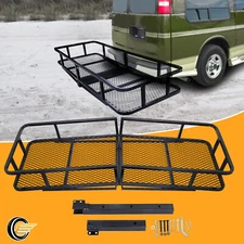 650 lbs Hitch Cargo Carrier Mounted Basket Foldable Luggage Rack w/ 2" Receiver