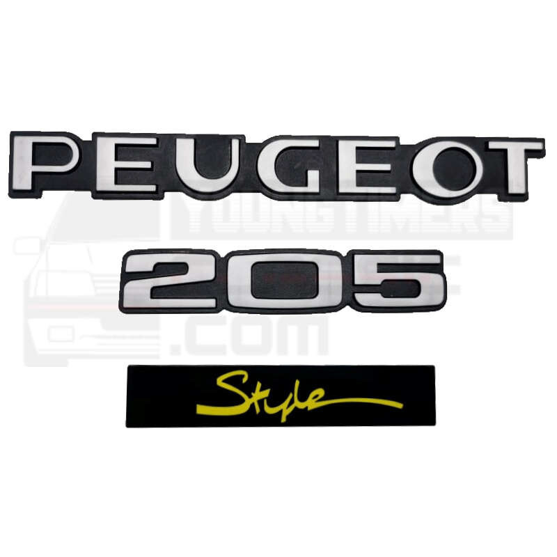 Logo Peugeot 205 Style monogramme de rechange autocollant pour youngtimer