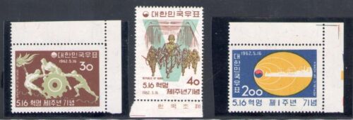Corea del Sur 1962 - Aniversario de la Revolución de Mayo - Yvert 270/72 - Estampillada sin montar o nunca montada** - Imagen 1 de 1