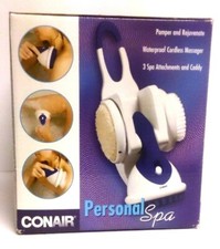 Conair Personal Spa for Shower, Cordless Massager with 3 Spa Attachments- NEW.