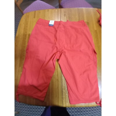 St John's Bay Coral Capri NEW mid-rise stretch six pocket women's