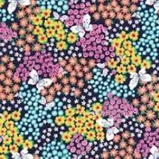 MICHAEL MILLER "FLUTTER FLEUR" CX7393 Navy by the 1/2 yard