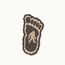 Bigfoot Foot Patch Embroidered Iron-On  Applique Cryptid Creature Folklore Myth