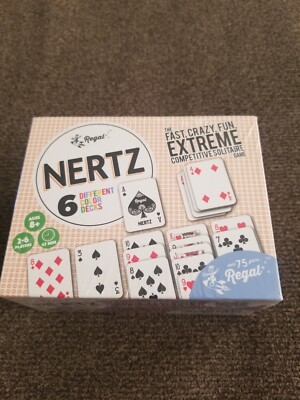 Nertz Competitive Solitaire Card Game. 6 Multi Colored Decks. Fast Crazy Fun Q1