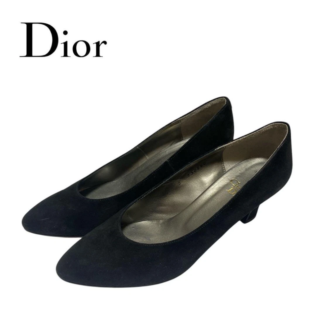Escarpins Christian Dior talon daim noir EU35/US5 authentiques