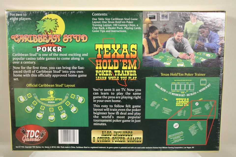 Texas Hold'Em & Caribbean Stud Home Poker Casino Game Set - Image 3 of 4