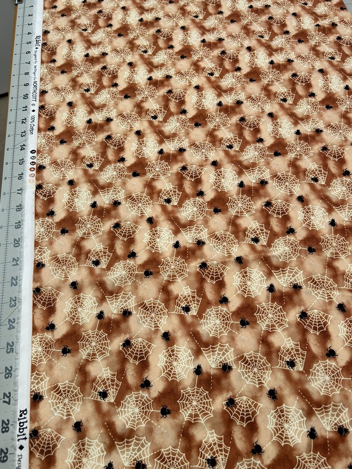 Spooky Spider Webs Fabric - Ribbitt Sue Kruger for Northcott By the Half Yard - Image 2 of 2