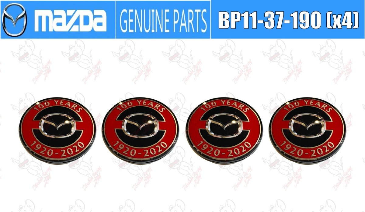 Mazda 100周年記念エンブレム 4個セット BP11-37-190 Mazda Genuine BP11-37-190 Mazda3 100th Anniversary Wheel