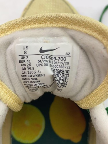 NIKE AIR MAX 1 Premium CJ0609-700 Size US 8 Men's Sneakers Shoes Yellow Used - Picture 5 of 5