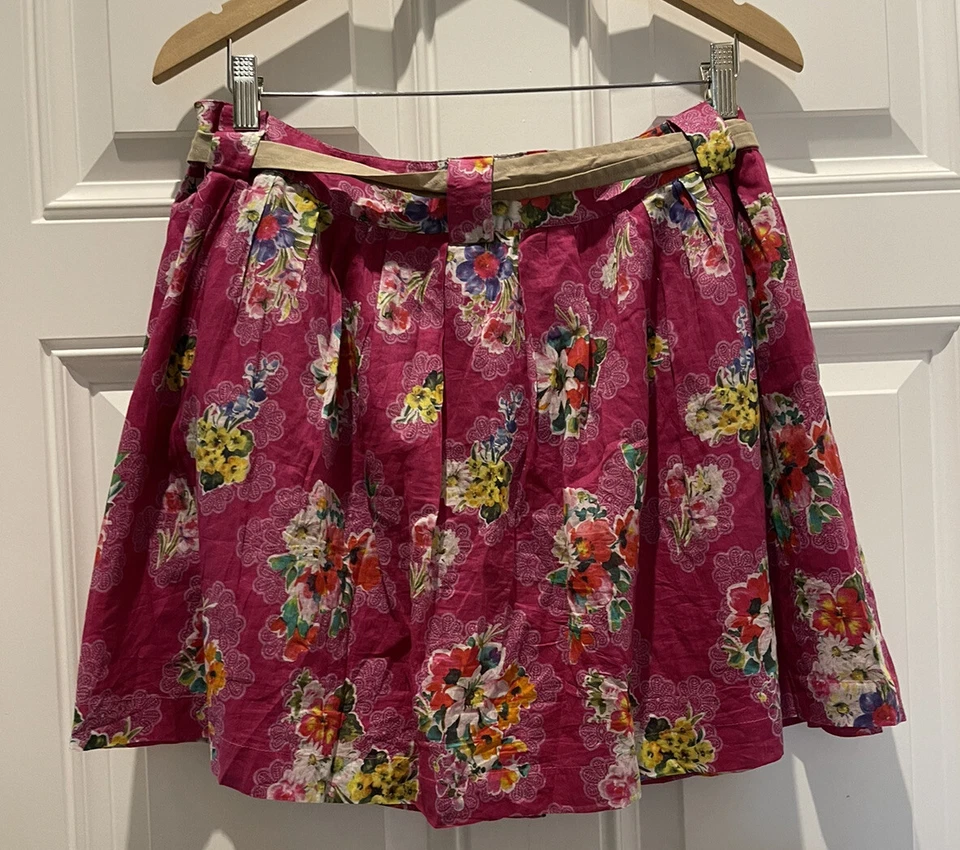 Dolce & Gabbana Fuchsia Pink Floral Poplin Cotton Mini Skirt 44UK 14-16US -Lined - Image 4 of 4