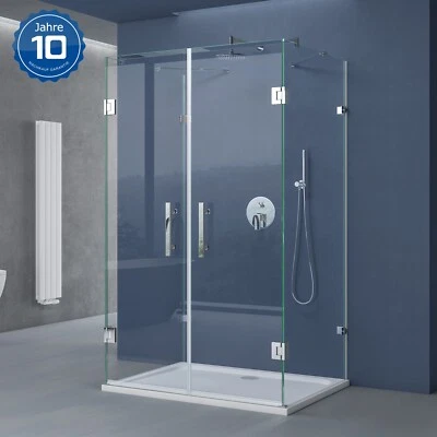 DOPORRO U-Form Duschkabine Dusche Duschwand Lotuseffekt 8mm Duschabtrennung 195cm ESG