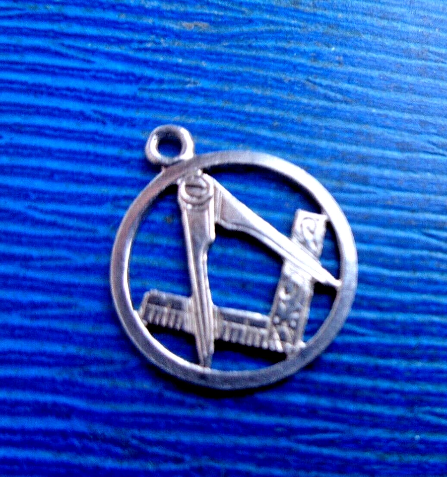 Ungewöhnlich Vintage Platinum Freimaurer Uhr Fob / Medaille Oder Anhänger - - Bild 4 von 4