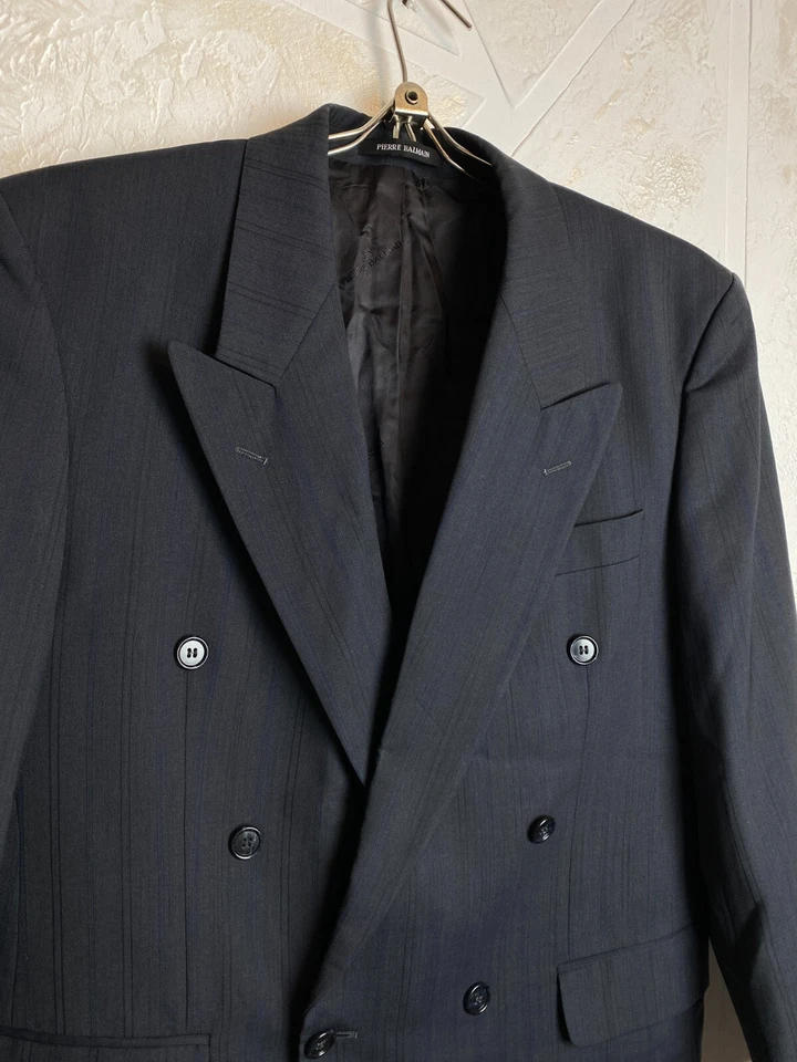 Pierre Balmain Vintage Double-Breasted Wool Blazer Jacket - Image 4 of 4