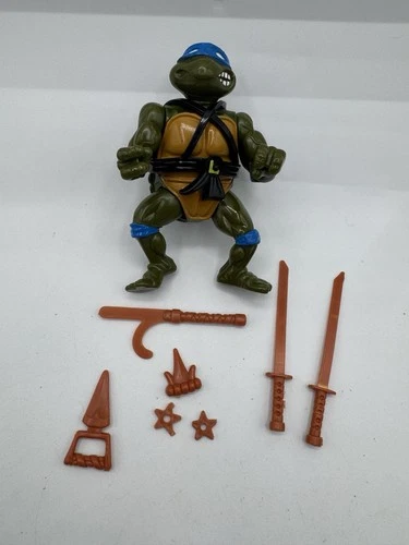 1988 Teenage Mutant Ninja Turtles TMNT Leonardo Hard Head Near Complete Figure 1