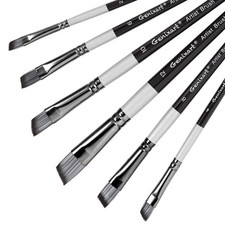 Angle Aritst Paint Brushes Set - 6 Pcs Angled Art Paintbrushes for Acrylic, O...