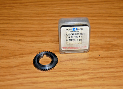 SLITTING SAW 1-1/4'' x 1/8'' x 1'' 36 TEETH SOLID CARBIDE ROBB JACK# C12-1250-16-36