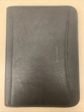 Boeing Airplanes Black Leather Legal Portfolio Embossed Zipper Draft Engineer