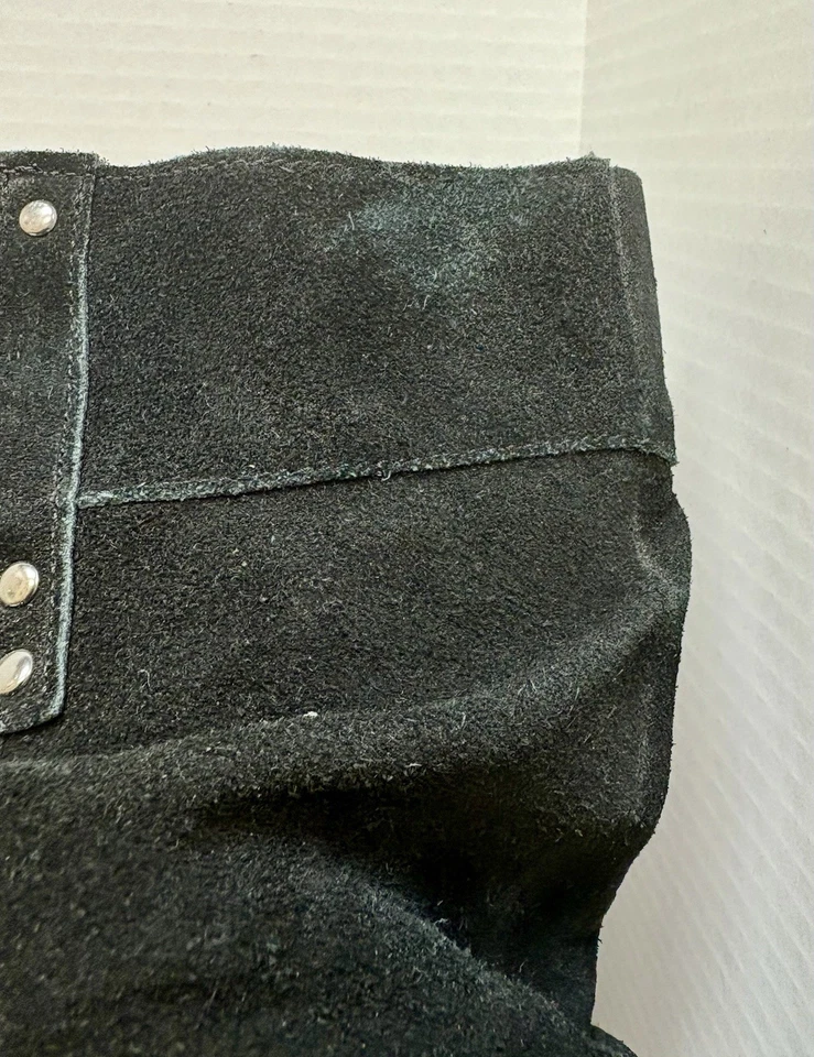 Botas Naughty Monkey Jolt tamanho 6 camurça preta desleixada salto cunha fivela meia panturrilha - Imagem 4 de 4