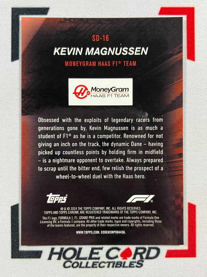 KEVIN MAGNUSSEN 2024 Topps Chrome Logofractor F1 #SD-16 Speed Demons Black 03/10 - Image 2 of 2