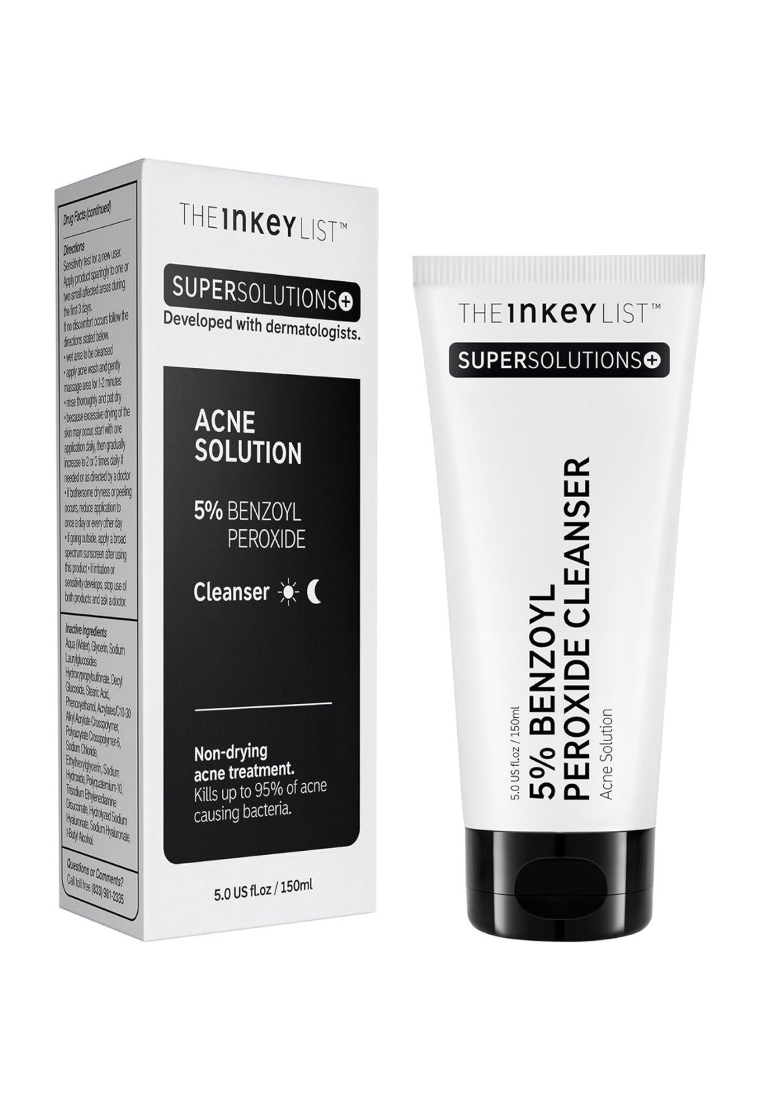 The Inkey List Acne Solution 5% Benzoyl Peroxide Cleanser 150ml 