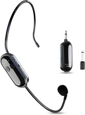 Wireless Microphone Headset 2.4G Mic System 165Ft Range Plug Play 1/8 1/4 Voice