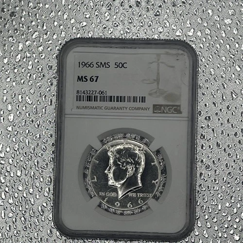 1966 SMS Kennedy Half Dollar certified MS 67 by NGC!  40 Percent Sliver