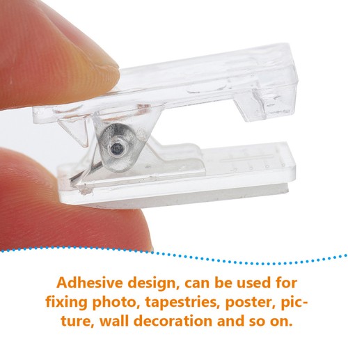 Clip autoadhesivo para colgar 20 piezas con soporte de insignia clips de plástico para colgar - Imagen 10 de 12
