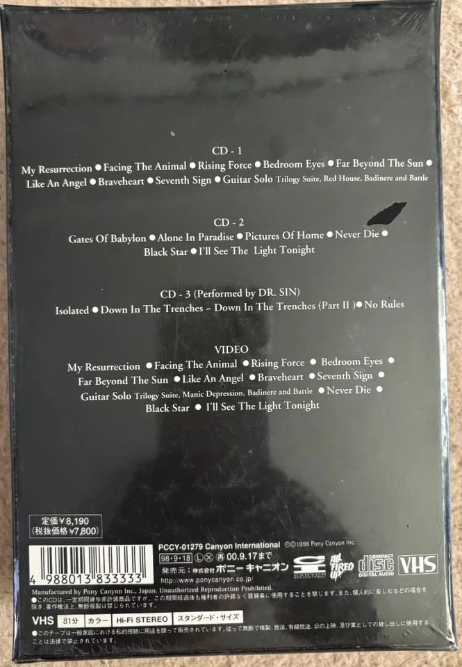 Yngwie Malmsteen LIVE!! 3CD + VHS First limited edition Box Set 1998 Unused Rare Foto 2 de 4