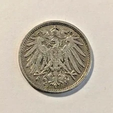 WWI ERA German Empire 10 Pfennig Coin 1873-1914