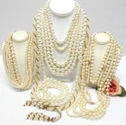 VINTAGE TO NOW FAUX PEARL BEAD FASHION/COSTUME JEWELRY NECKLACE LOT