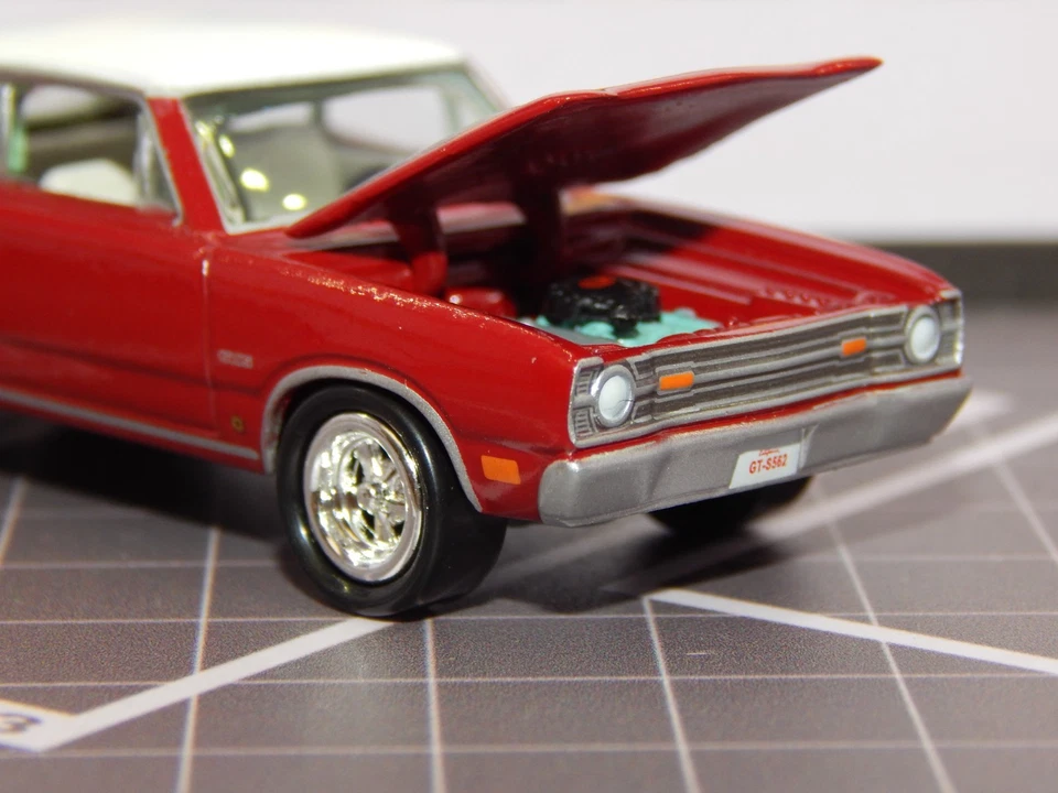 '70 1970 Dodge Dart GT Sport Maroon Red White Roof 1/64 Diorama Replica MINT - Image 3 of 4