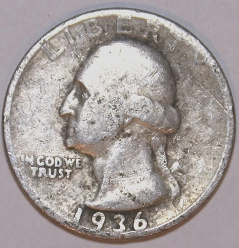 1936-S Washington Silver Quarter - Good/Very Good - #2555EA