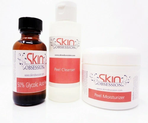 50% Glycolic Acid Peel kit Skin Obsession Reduces Scarring, Age Spots & Acne